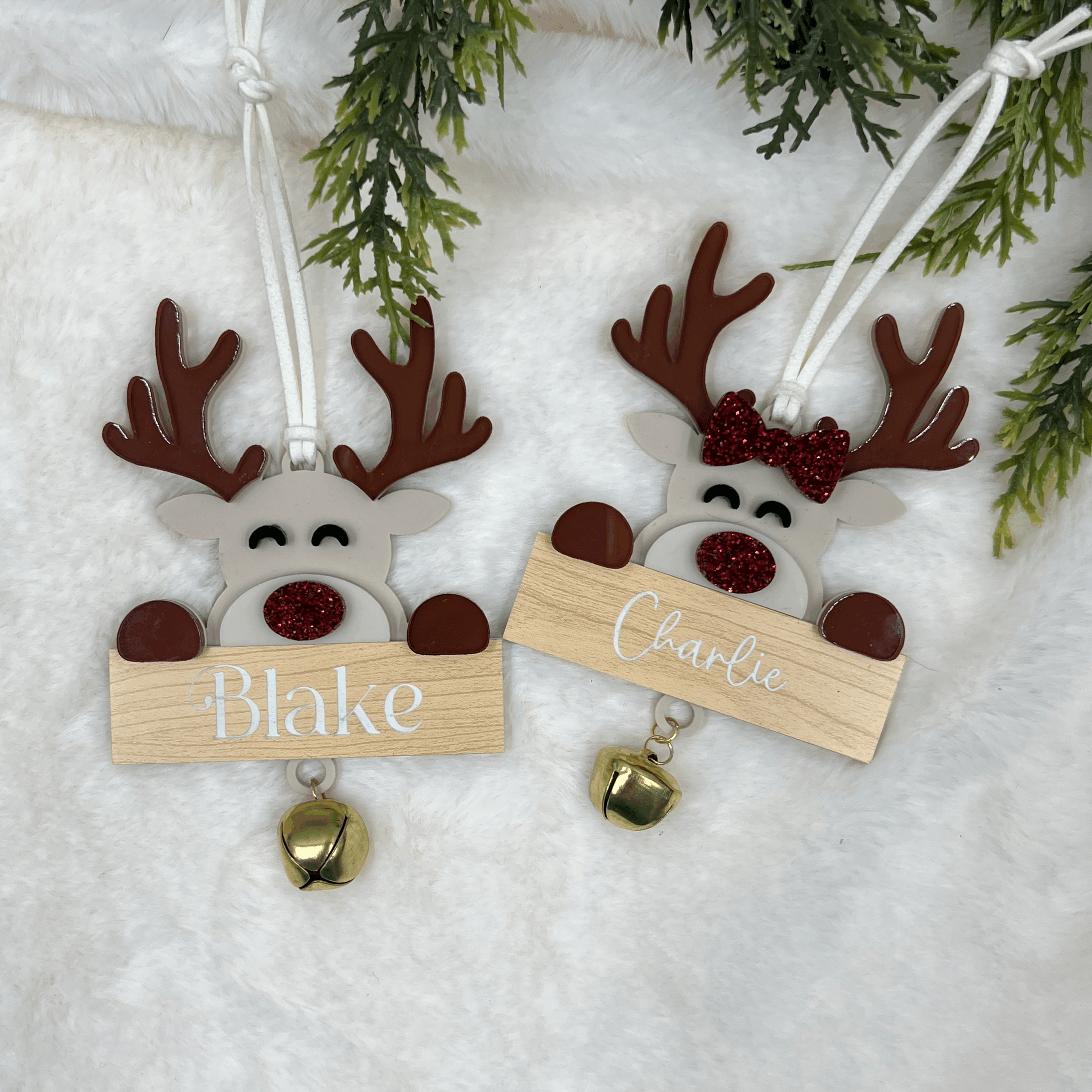 IMG_1276 Festive Peekaboo Reindeer Personalised Ornament - Image 3